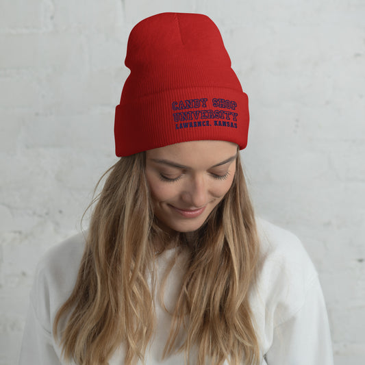 CANDY SHOP UNIVERSITY BEANIE LAWRENCE KANSAS