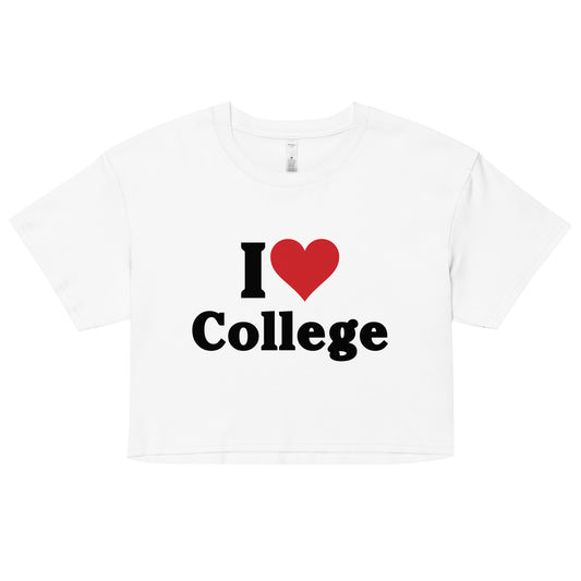 CANDY SHOP UNIVERSITY I LOVE COLLEGE CROP TOP